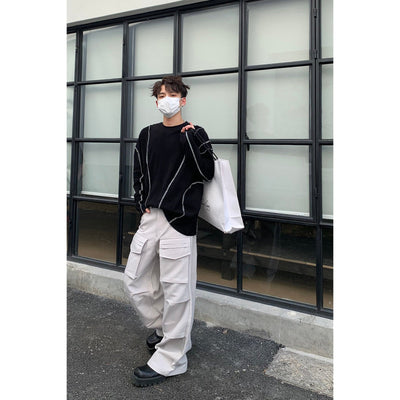 Flap Pockets Cargo Pants Korean Street Fashion Pants By Poikilotherm Shop Online at OH Vault