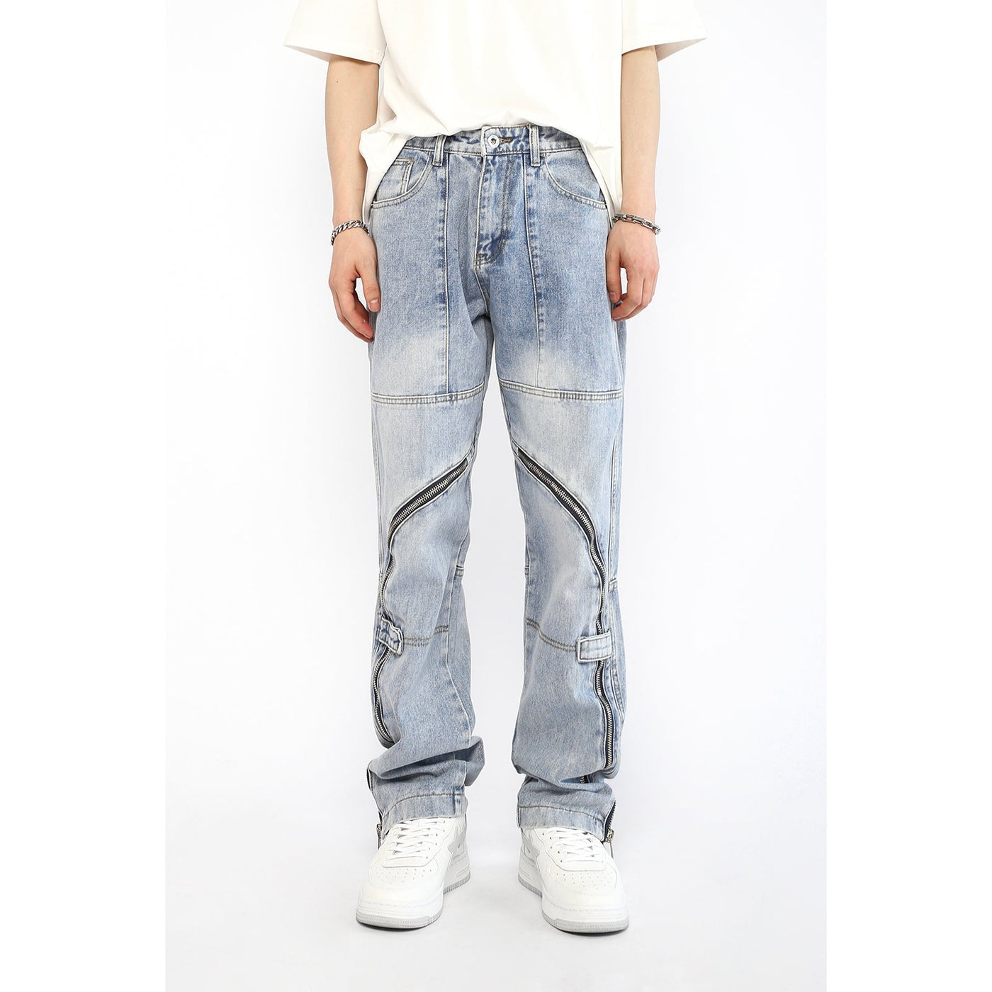 Rogue Zipper Jeans Korean Street Fashion Jeans By Poikilotherm Shop Online at OH Vault