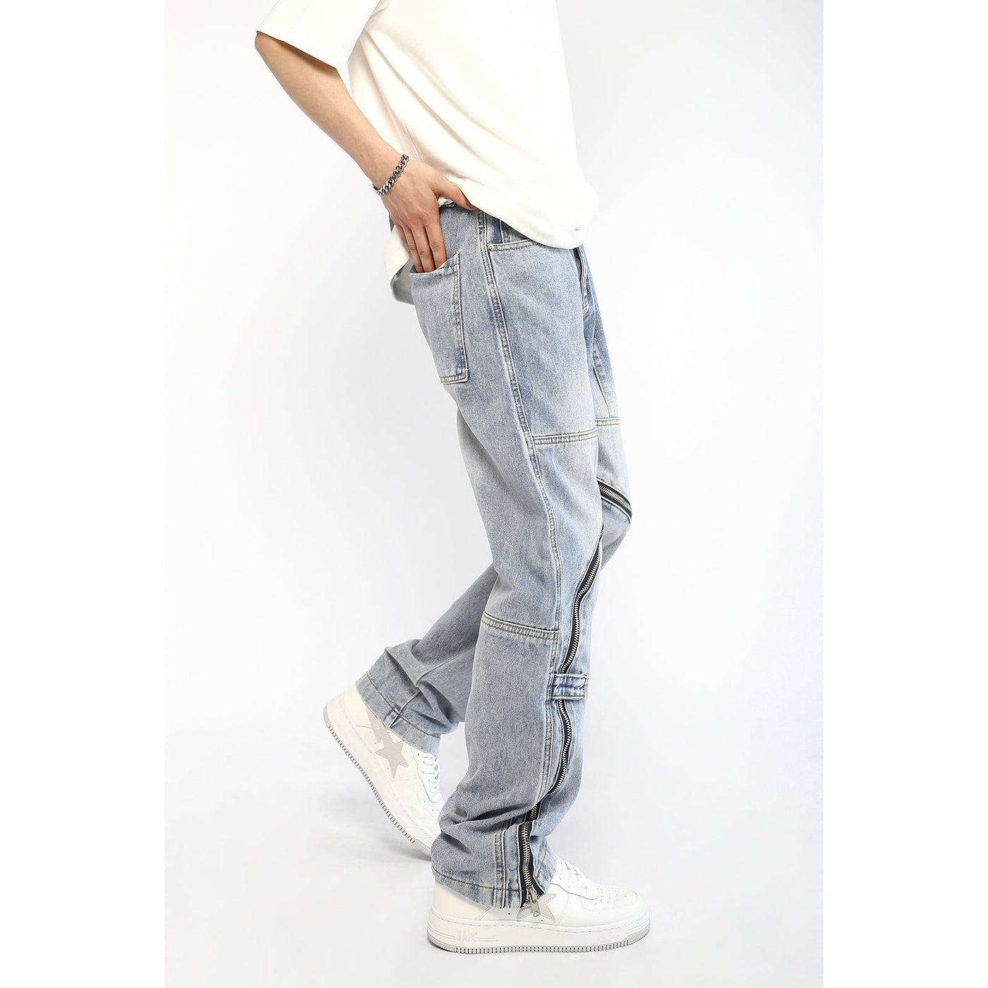 Rogue Zipper Jeans Korean Street Fashion Jeans By Poikilotherm Shop Online at OH Vault