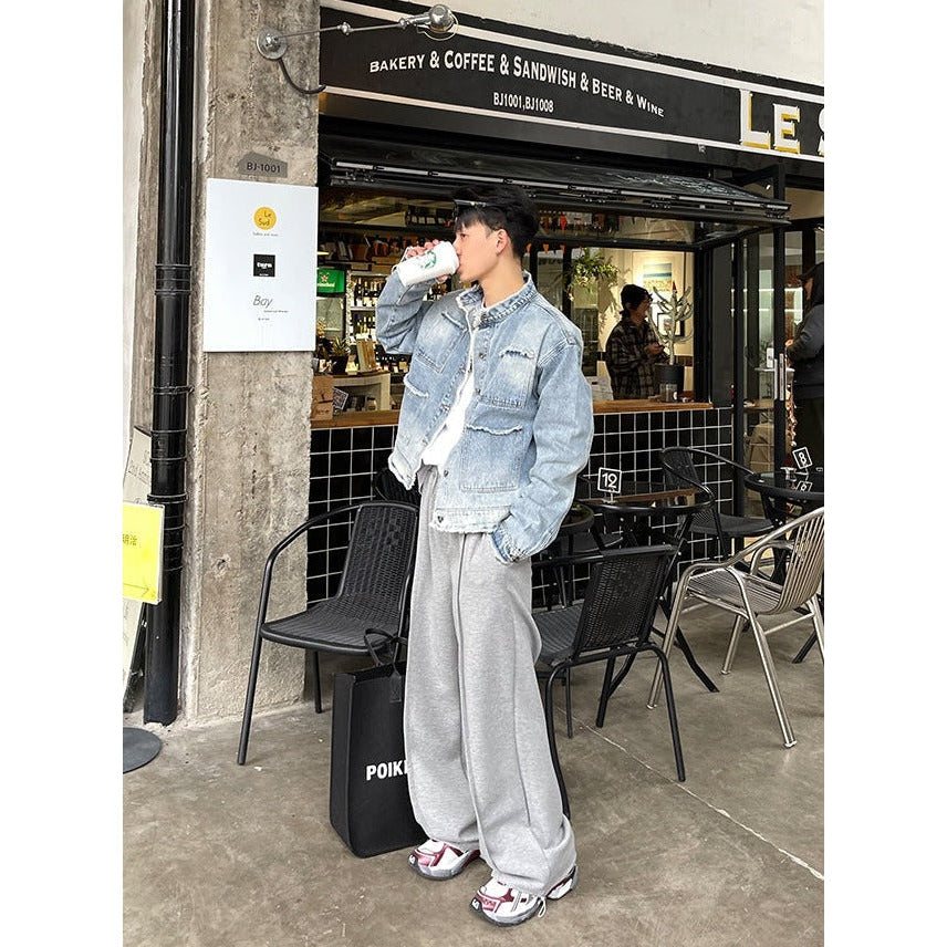 Solid Pleated Sweatpants Korean Street Fashion Pants By Poikilotherm Shop Online at OH Vault