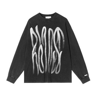 Charcoal Pencil Strokes Crewneck Korean Street Fashion Crewneck By R69 Shop Online at OH Vault